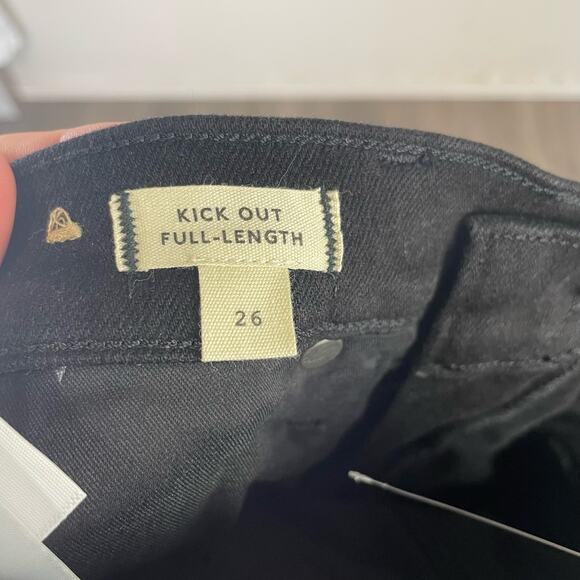 Madewell Kick Out Full Length Black Frost Denim Trendy Jeans US Women's 26 - Picture 6 of 7